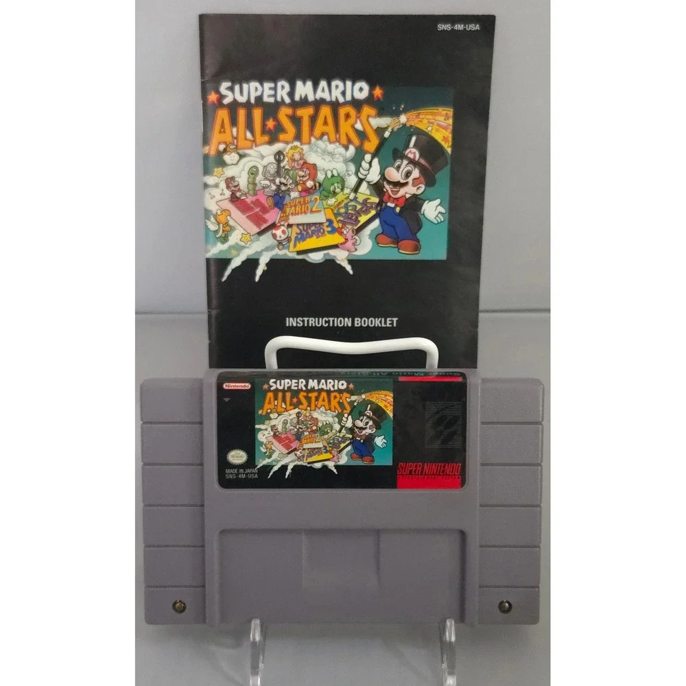 Nintendo SNS-4M-USA Super Mario All-Stars SNES Game with Manual NTSC-U